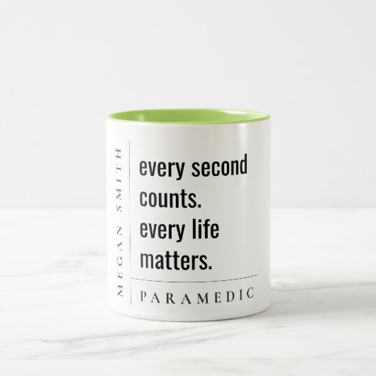 Modern Minimal Simple Motivatie Paramedic Gift Tweekleurige Koffiemok (Center)