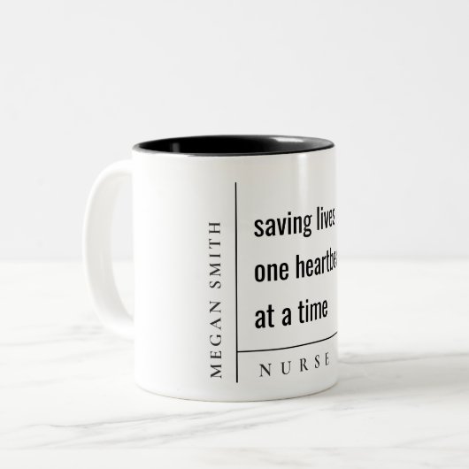 Modern Minimal Simple Nurse Healthcare Gift Tweekleurige Koffiemok (Voorkant links)