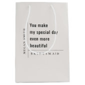 Modern Minimal Simple Special Bridesmaid Gift Medium Cadeauzakje (Voorkant)