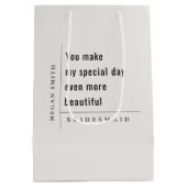 Modern Minimal Simple Special Bridesmaid Gift Medium Cadeauzakje (Achterkant)