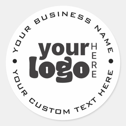 Modern Minimal Simple Uw Logo Hier Ronde Sticker (Voorkant)