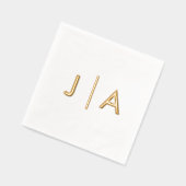 Modern Minimal Simple Wedding Monogram Folie Servetten (Links)