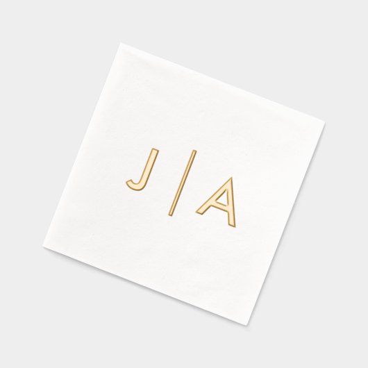 Modern Minimal Simple Wedding Monogram Folie Servetten (Links)