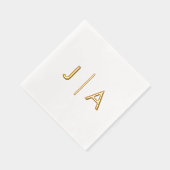 Modern Minimal Simple Wedding Monogram Folie Servetten (Rechts)