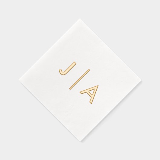 Modern Minimal Simple Wedding Monogram Folie Servetten (Rechts)