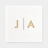Modern Minimal Simple Wedding Monogram Folie Servetten (Voorkant)