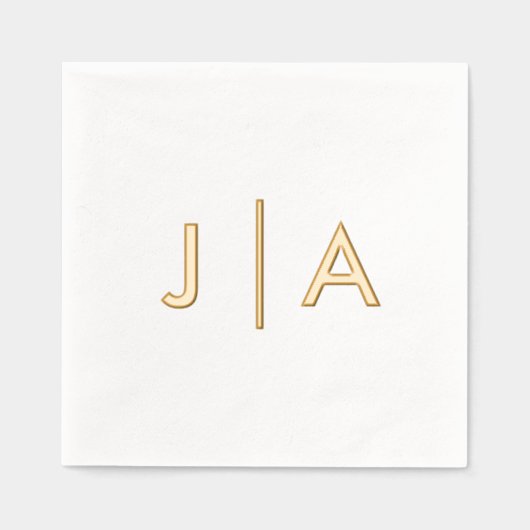 Modern Minimal Simple Wedding Monogram Folie Servetten (Voorkant)