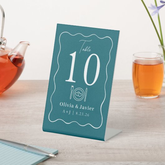 Modern Minimal Simple Wedding Table Numbers Reclamebord Met Voetstuk (Insitu)