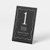 Modern Minimal Simple Wedding Table Numbers Reclamebord Met Voetstuk (Voorkant)
