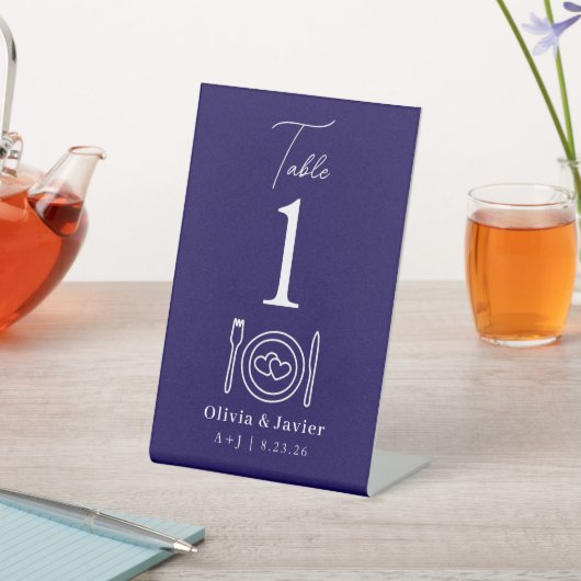 Modern Minimal Simple Wedding Table Numbers Reclamebord Met Voetstuk (Insitu)