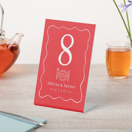 Modern Minimal Simple Wedding Table Numbers Reclamebord Met Voetstuk (Insitu)