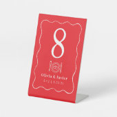 Modern Minimal Simple Wedding Table Numbers Reclamebord Met Voetstuk (Voorkant)