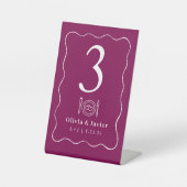 Modern Minimal Simple Wedding Table Numbers Reclamebord Met Voetstuk (Voorkant)
