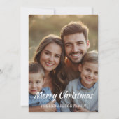 Modern Minimal Single-Photo Christmas Elegant  Feestdagenkaart (Voorkant)