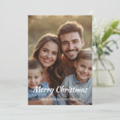 Modern Minimal Single-Photo Christmas Elegant  Feestdagenkaart (Staand voorkant)