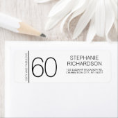 Modern Minimal Sixty and Fabulous 60th Birthday Etiket (Insitu)