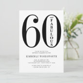 Modern Minimal Sixty and Fabulous 60th Birthday  Kaart (Staand voorkant)