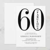 Modern Minimal Sixty and Fabulous 60th Birthday  Kaart (Voorkant / Achterkant)