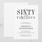 Modern Minimal Sixty and Fabulous 60th Birthday Kaart (Voorkant / Achterkant)