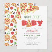 Modern Minimal Slice Baby Pizza Baby shower Kaart (Voorkant / Achterkant)