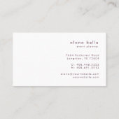 Modern, Minimal & Sophisticated Script Monogram Visitekaartje (Achterkant)