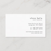 Modern, Minimal & Sophisticated Script Monogram Visitekaartje (Achterkant)