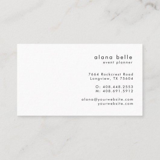 Modern, Minimal & Sophisticated Script Monogram Visitekaartje (Achterkant)