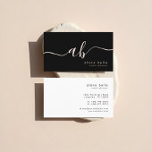 Modern, Minimal & Sophisticated Script Monogram Visitekaartje