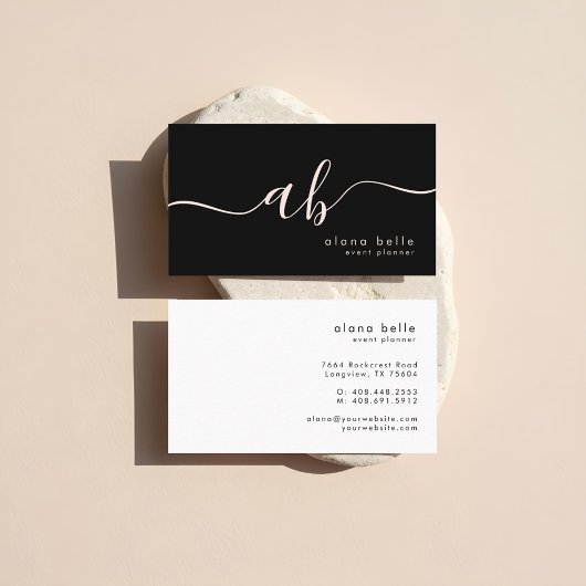 Modern, Minimal & Sophisticated Script Monogram Visitekaartje