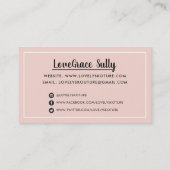 MODERN MINIMAL STIJLVOL eenvoudige border blush ro Visitekaartje (Achterkant)