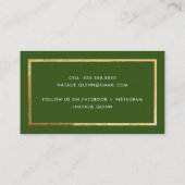 MODERN MINIMAL stijlvolle gouden rand donkergroen Visitekaartje (Achterkant)