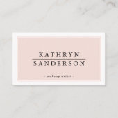 MODERN MINIMAL stijlvolle rand blush roze zwart Visitekaartje (Voorkant)