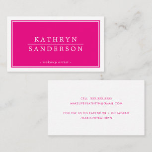 MODERN MINIMAL stijlvolle rand donkerroze wit type Visitekaartje