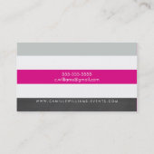 MODERN MINIMAL streep patroon eenvoudig heet roze Visitekaartje (Achterkant)