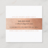 MODERN MINIMAL streeppatroon glam faux roos goud Vierkante Visitekaartje (Achterkant)