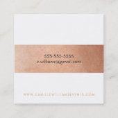 MODERN MINIMAL streeppatroon luxe faux roos goud Vierkante Visitekaartje (Achterkant)