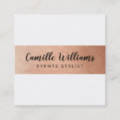 MODERN MINIMAL streeppatroon luxe faux roos goud Vierkante Visitekaartje (Voorkant)