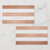 MODERN MINIMAL streeppatroon vet roos goudwit Visitekaartje (Voorkant / Achterkant)