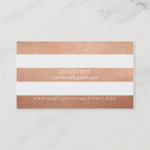 MODERN MINIMAL streeppatroon vet roos goudwit Visitekaartje (Achterkant)