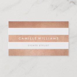 MODERN MINIMAL streeppatroon vet roos goudwit Visitekaartje