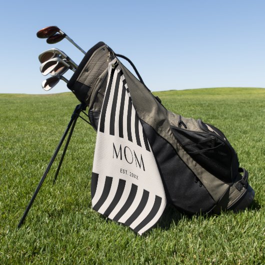 Modern Minimal Strepen Moeder Gevestigd Golfhanddoek (Groen)