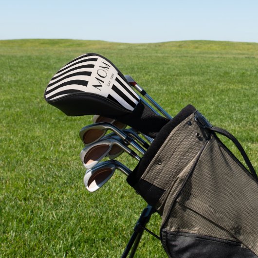 Modern Minimal Strepen Moeder Gevestigd Golfheadcover (Insitu)