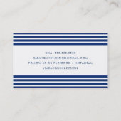 MODERN MINIMAL STRIPE donker marineblauw wit type Visitekaartje (Achterkant)