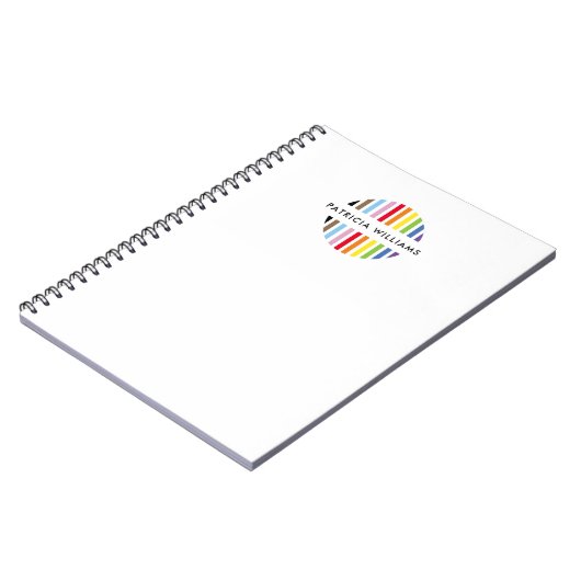 MODERN MINIMAL stripe logo rainbow pride LGBTQ Notitieboek (Linkerzijde)