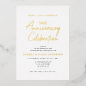 Modern Minimal Surprise 50e bruiloft Jubileum Folie Uitnodiging (Voorkant)