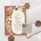 Modern Minimal Taupe RSVP QR Code Kaart