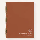 Modern Minimal Terracotta Monogram Notitieboek (Voorkant)