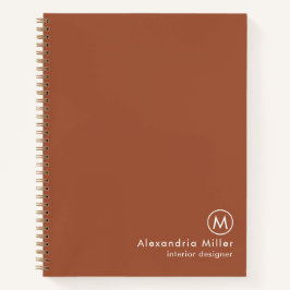 Modern Minimal Terracotta Monogram Notitieboek