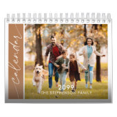 Modern Minimal Terracotta One Photo Family Kalender (Hoes)