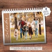 Modern Minimal Terracotta One Photo Family Kalender